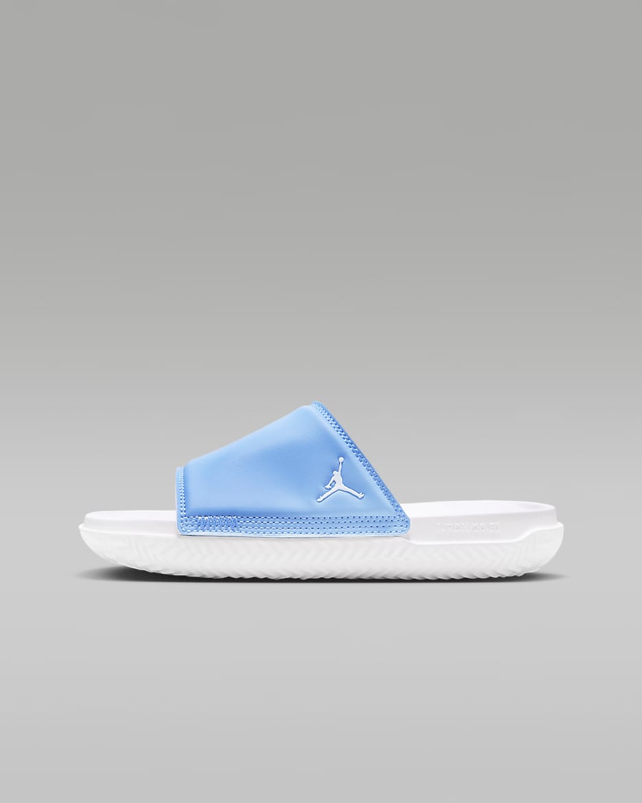 Jordan slides blue and white sales